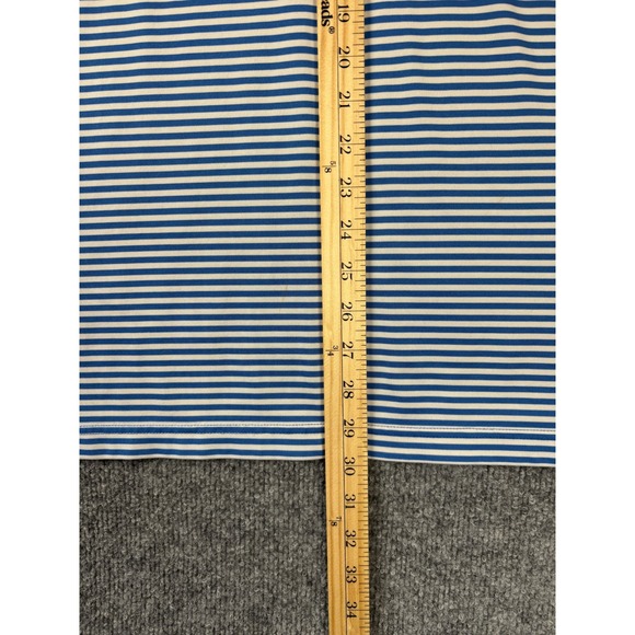 Rhoback Polo Shirt Mens Size Large Blue White Striped Golf Short Sleeve Preppy - Picture 6 of 6